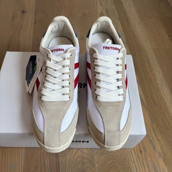 NWT Tretorn Rawlins 2.0 Sneakers Retro Red White Blue Women’s Size 8.5 - Picture 7 of 8